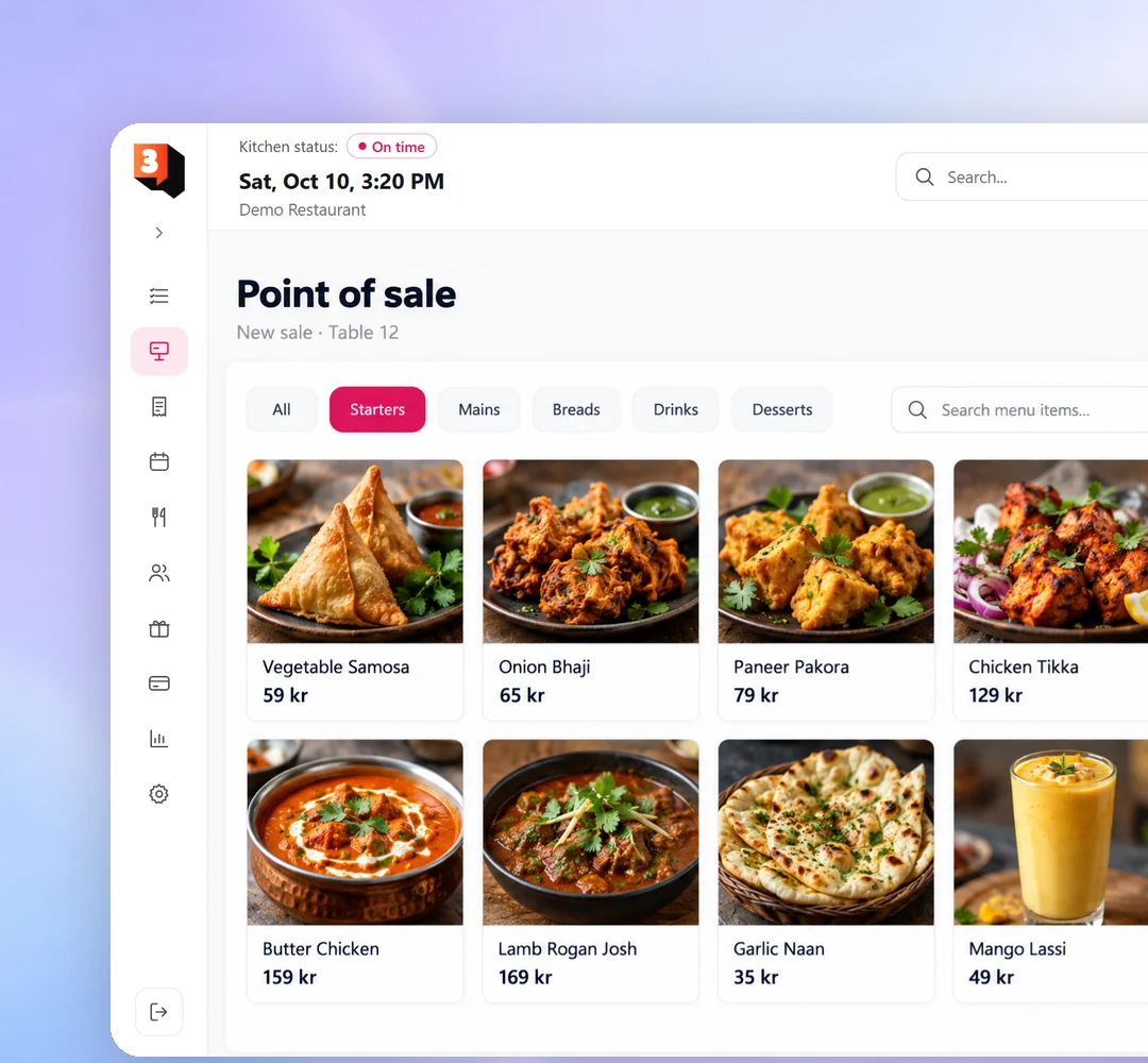 3buddy POS with product grid and current order